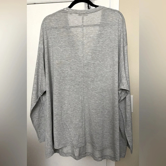 NWT Vince Dropped Shoulder V Neck Jersey Top Gray Size XXXL - Picture 4 of 8